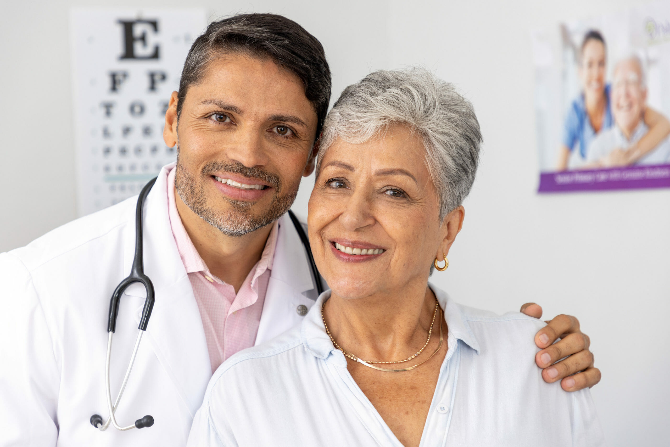 primary care doctor and senior woman